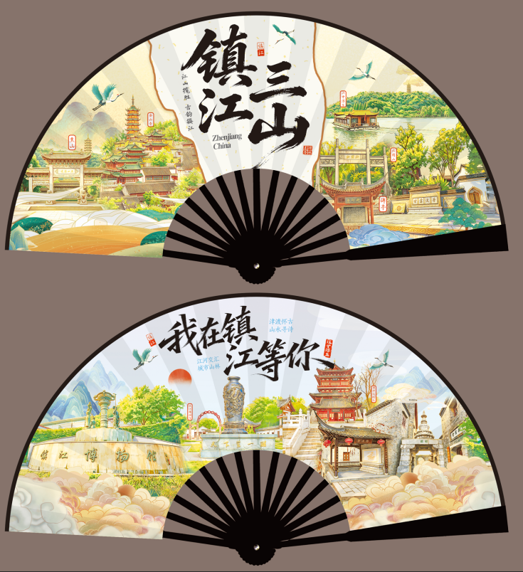 景区绸布工艺品-男扇