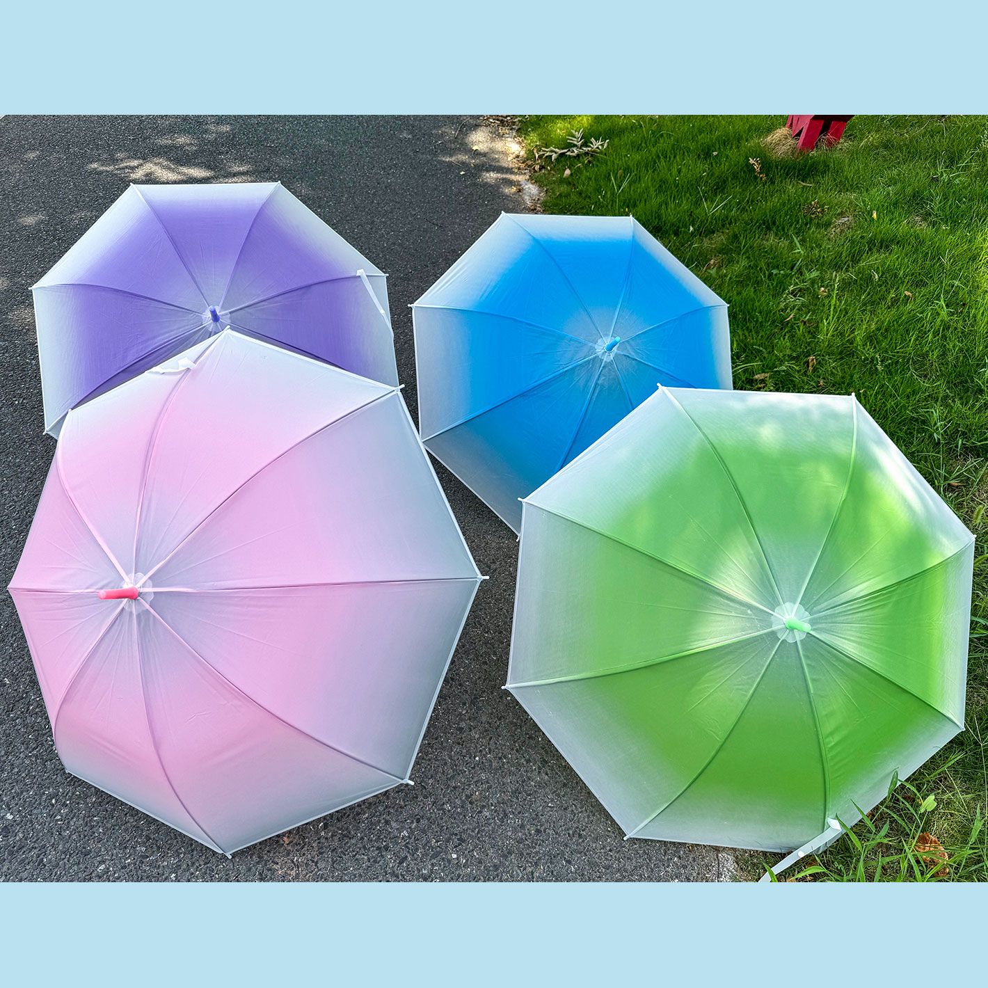 渐变色磨砂雨伞