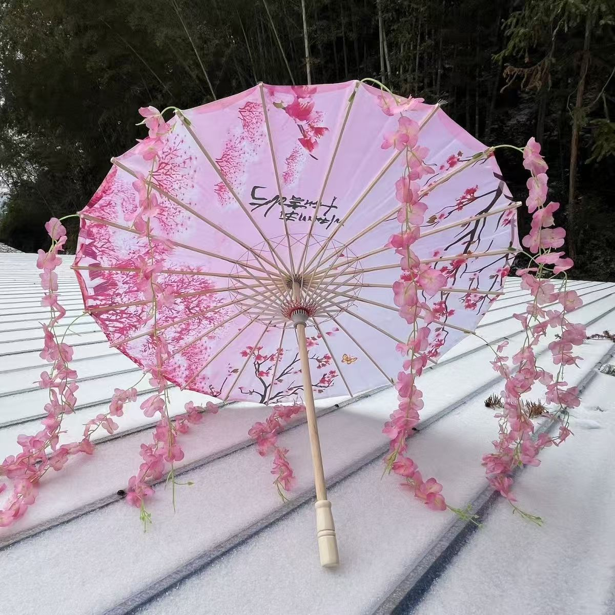花瓣流苏印花伞-吊坠款