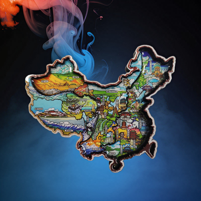 木质冰箱贴-地图款